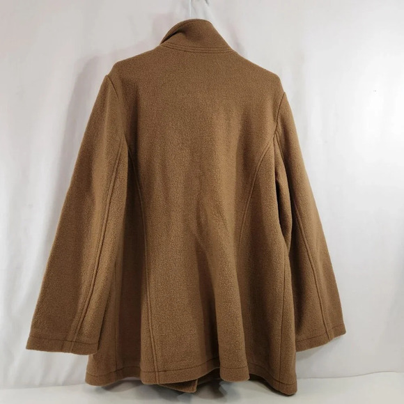 LL Bean Womens Beige  Wool Coat Size 1X - Picture 7 of 11